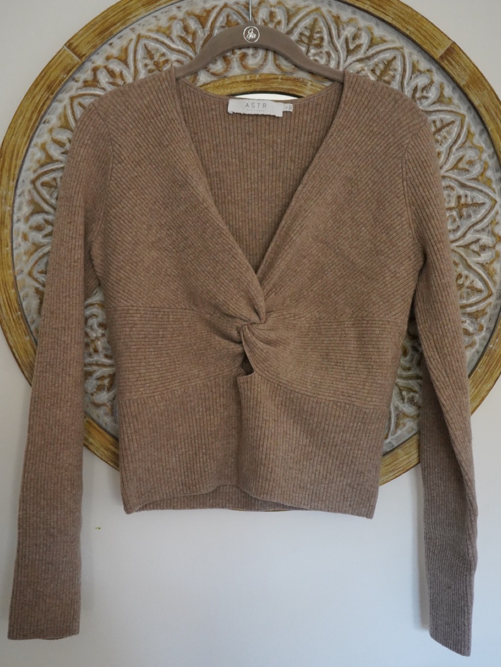 ASTR The Label Twist Keyhole Sweater